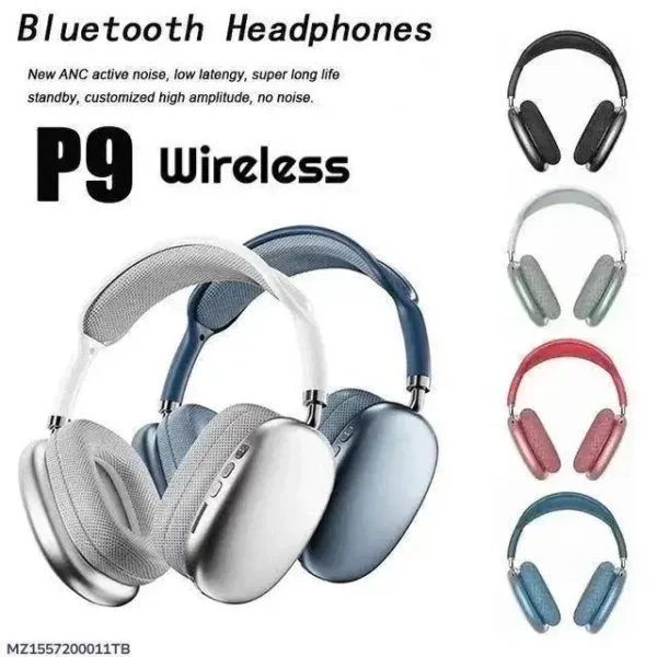 Latest Black Headphone P9 Bluetooth Wireless with ABS Plastic
