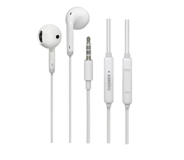Wired Earphones White ABS Plastic 65cm