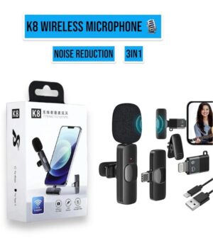 K8 Wireless Mic Black 3-in-1 Bluetooth 5
