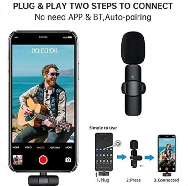 K8 Wireless Mic Black 3-in-1 Bluetooth 5