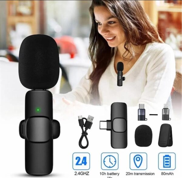 K8 Wireless Mic Black 3-in-1 Bluetooth 5
