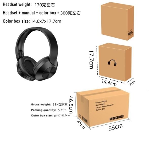 Black Bluetooth 5.0 Headset with Subwoofer & IPX5 Waterproof